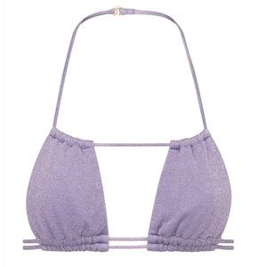 Montce Swim Lilac Sparkle Brasil Top Size L NWT
